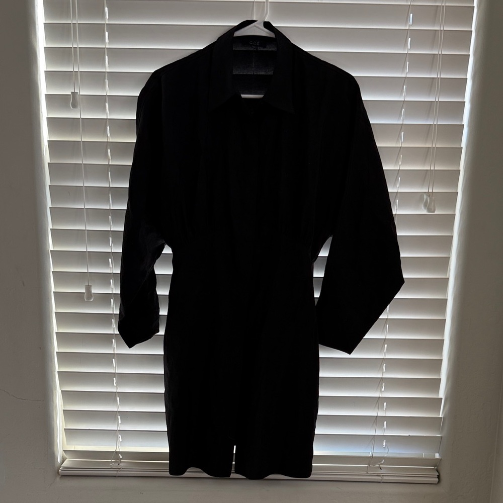 COS Black poplin shirt dress